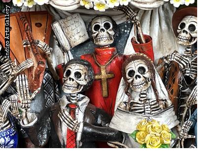 Boda de los Muertos (Skeleton Wedding - version 8) - Retablo