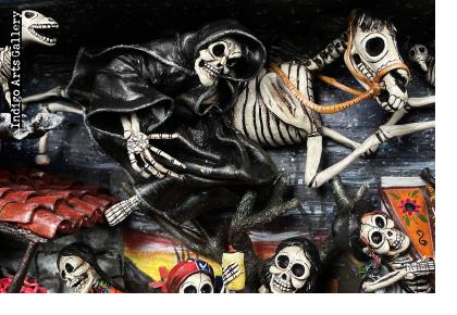 Party in the Cemetery - Day of the Dead Retablo (Version 23)