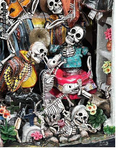 Party in the Cemetery - Day of the Dead Retablo (Version 24)