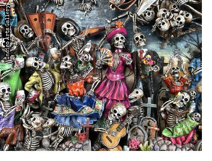 Party in the Cemetery - Day of the Dead Retablo (Version 25)