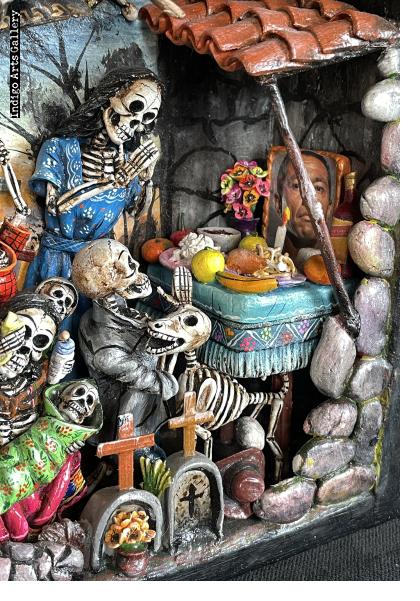 Party in the Cemetery - Day of the Dead Retablo (Version 25)