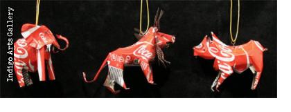 Recyled Soda Can Animal Ornaments