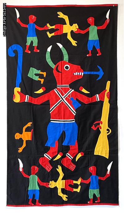 Daguesu (Lightning-splitting Ram) in Battle - Fon Banner from Benin