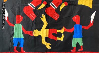 Daguesu (Lightning-splitting Ram) in Battle - Fon Banner from Benin