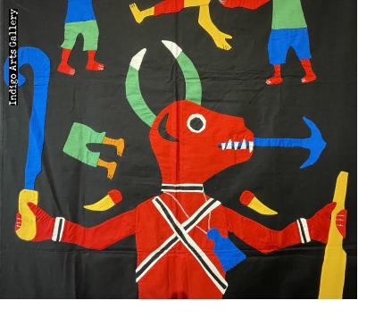 Daguesu (Lightning-splitting Ram) in Battle - Fon Banner from Benin
