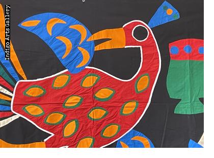 Peacock - Fon Applique Banner from Benin