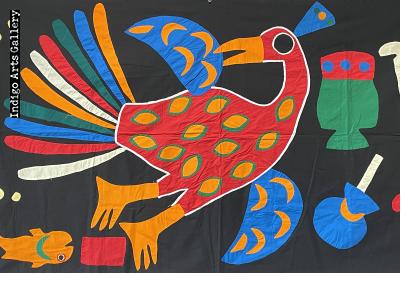 Peacock - Fon Applique Banner from Benin