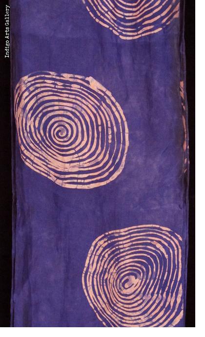  Batik Scarf on Silk by Gasali Adeyemo