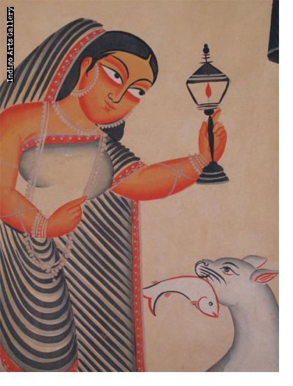 Kalighat Woman with Cat