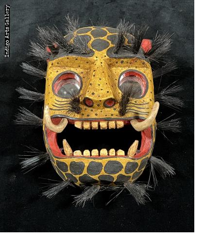 Contemporary Jaguar Mask with Mirror Eyes