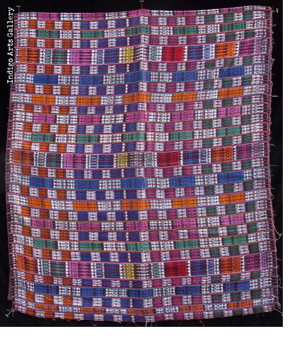 Vintage popular Guatemalan Fabric Cortés skirt cotton mix Mayan textile Ikat dyed 5 yards x 34