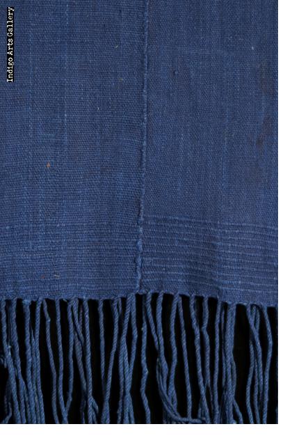 Indigo dyed strip-weave cotton cloth