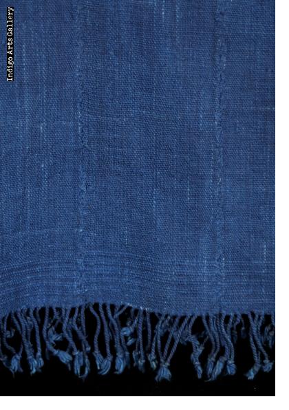 Indigo dyed strip-weave cotton cloth