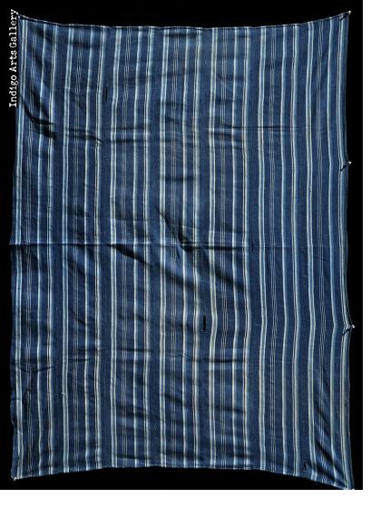 Indigo strip-weave cotton cloth