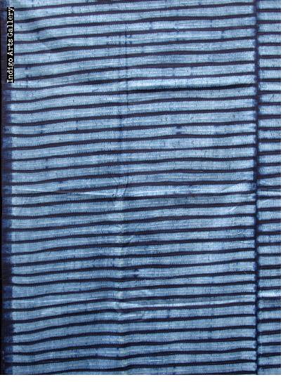 Yoruba "Adire Alabere" Machine-stitch Resist Indigo-dyed Cotton Cloth