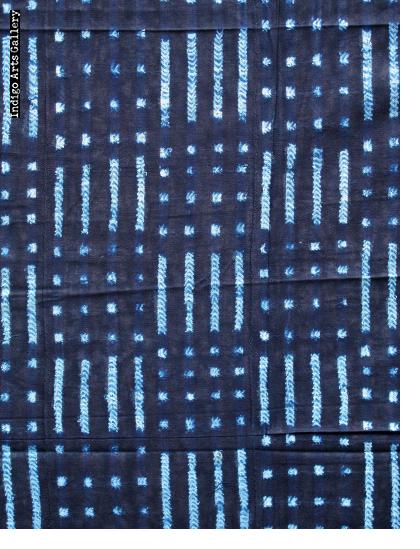 Indigo resist-dyed strip-weave cotton cloth