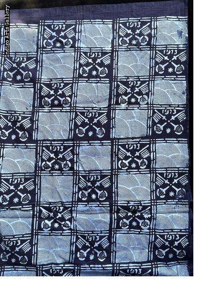 "1973"  Yoruba Indigo Resist-dye "Adire Eleko" Cloth