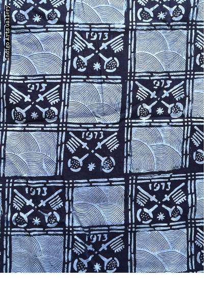 "1973"  Yoruba Indigo Resist-dye "Adire Eleko" Cloth