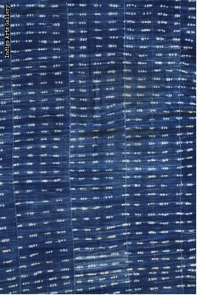 Vintage Indigo stitch-resist dyed strip-weave cloth