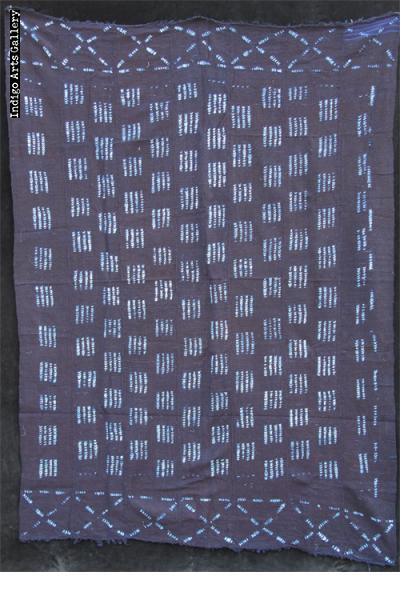 Dogon Indigo stitch resist-dyed strip-weave cloth