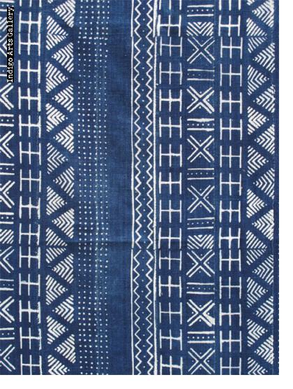Indigo resist-dyed strip-weave cloth