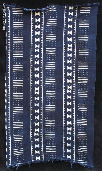 Indigo resist-dyed strip-weave cloth