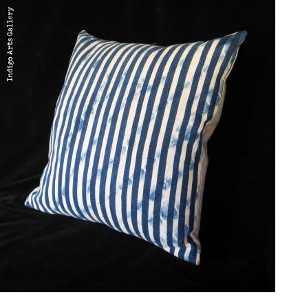 Vintage Indigo Strip-weave Baule Cloth Pillow