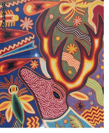 Huichol "Nierika" Yarn Painting