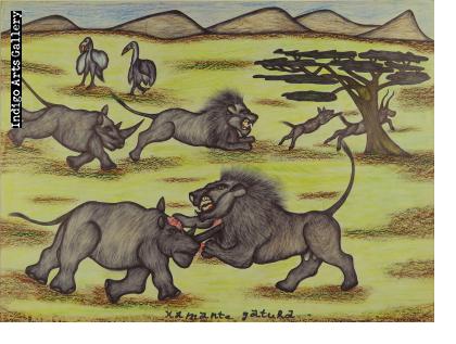 Lions and Rhinos at Battle
