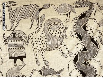  Beasts of the Forest - Korhogo Cloth from the Cote d'Ivoire, c.1970