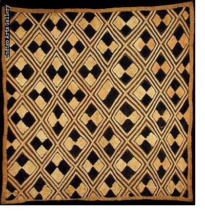 KUBA TEXTILE RAFIA purchases SQUARE CONGO AFRICAN ART