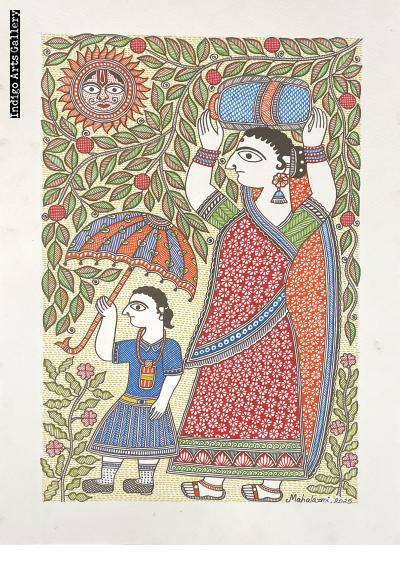 Woman Walking with her Child