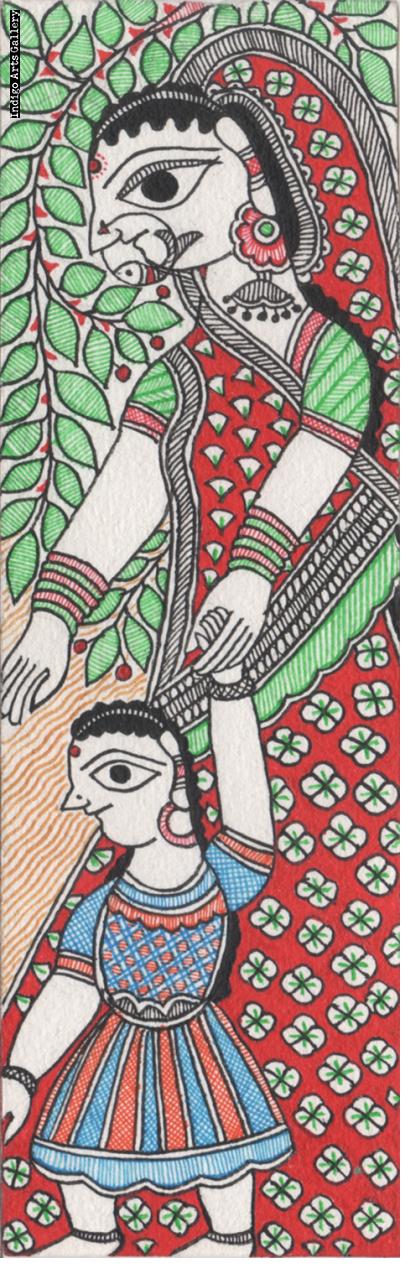 Mother and child - miniature painting