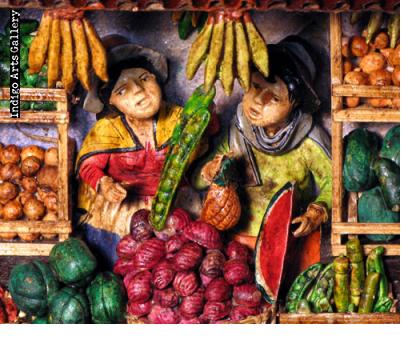 Medium Mercado de las Frutas (Fruit Market) - Retablo