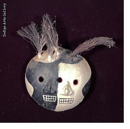 Life and Death - Vintage Coconut Shell Mask from Guerrero