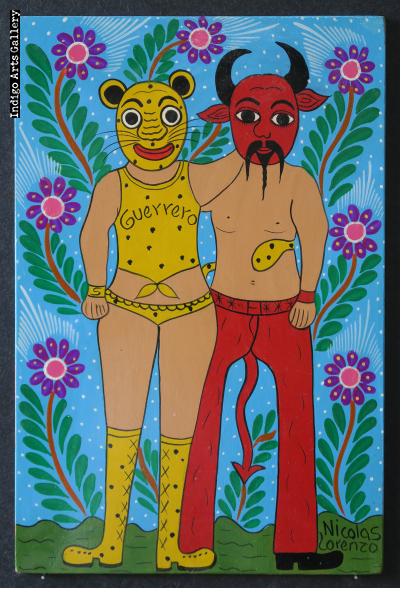 Jaguar Friends Paintings by Nicolas Lorenzo Mexican Folk Art Folk Art Familia Lorenzo Made in Mexico Arte Popular Mexican Art