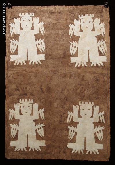 Otomi Amate Paper Spirit Painting - Chile Seed Spirits