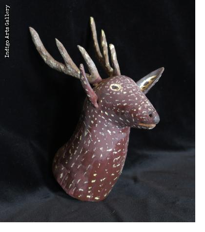 Polish Folk Art Carved Deer Head