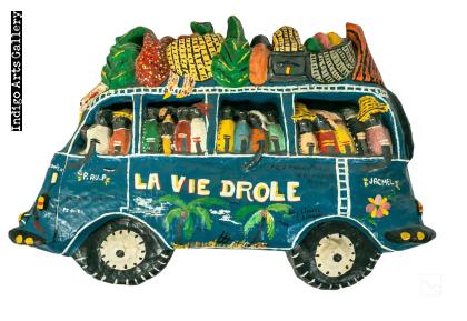 "La Vie Drole" Haitian Tap-Tap - Vintage Papier Maché