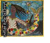 P-97 La Sirene Evelyn Alcide (Port-au-Prince, Haiti) c.2007 Sequinned vodou banner