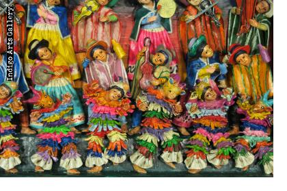 Masked Carnaval Avelino Musicians (Fiesta) - Retablo