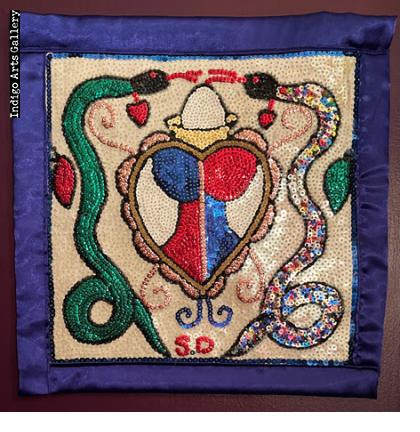 Erzulie and Damballa - Vodou Flag