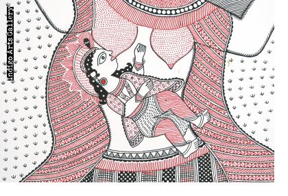 Baby Krishna Suckling at the Breast of the Demon Putana
