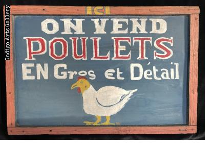 ICI ON VEND POULETS - Two-sided Haitian Signboard