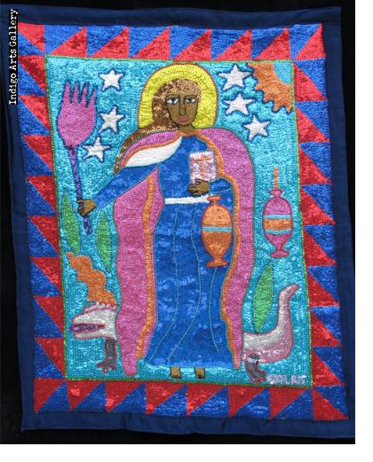 Erzulie la Flambeau (St. Martha) Sequinned Vodou Banner
