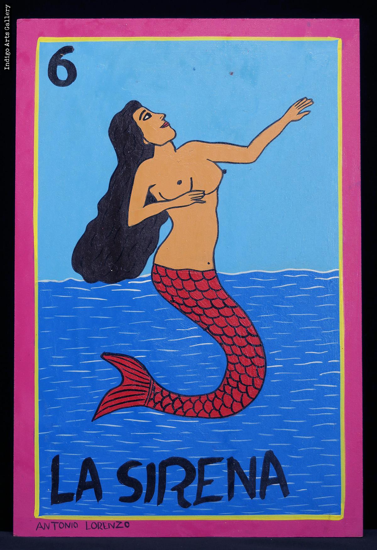 La Sirena - Loteria Card Painting