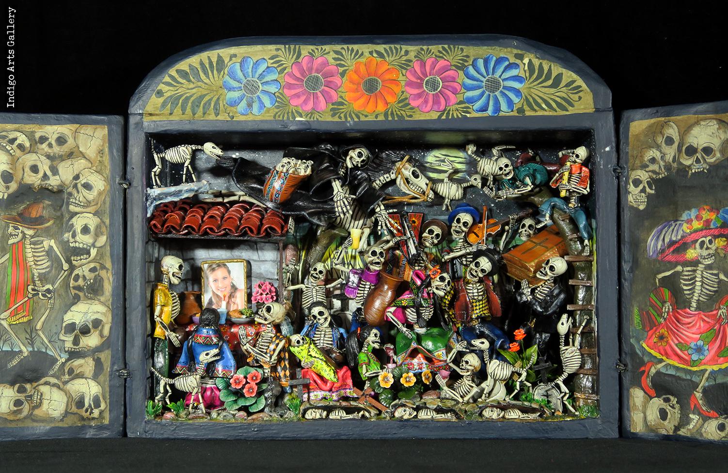 Party in the Cemetery - Day of the Dead Retablo (Version 20