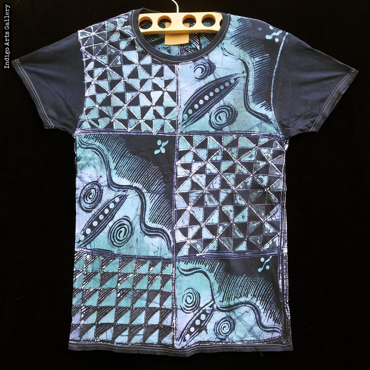  Batik  T shirt  by Gasali Adeyemo Medium Indigo Arts