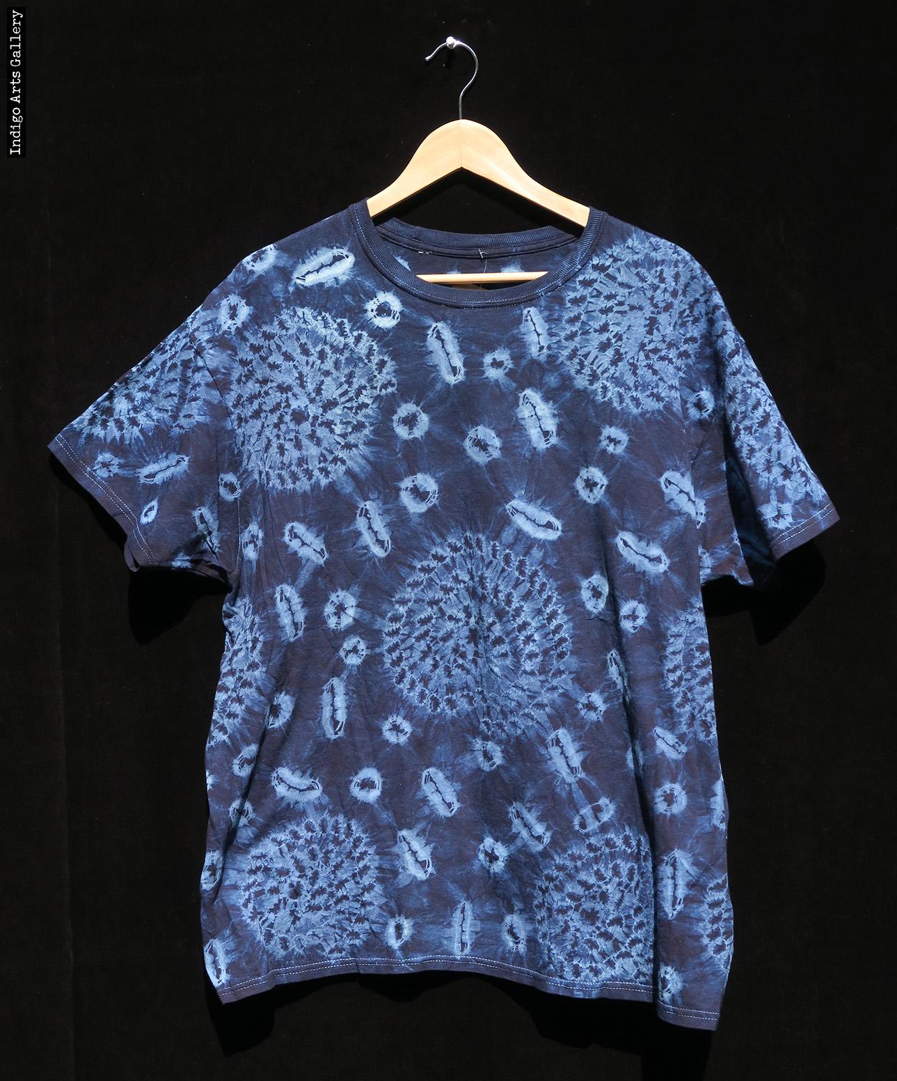 Indigo Tie-dye T-shirt by Gasali Adeyemo - Extra Large | Indigo Arts