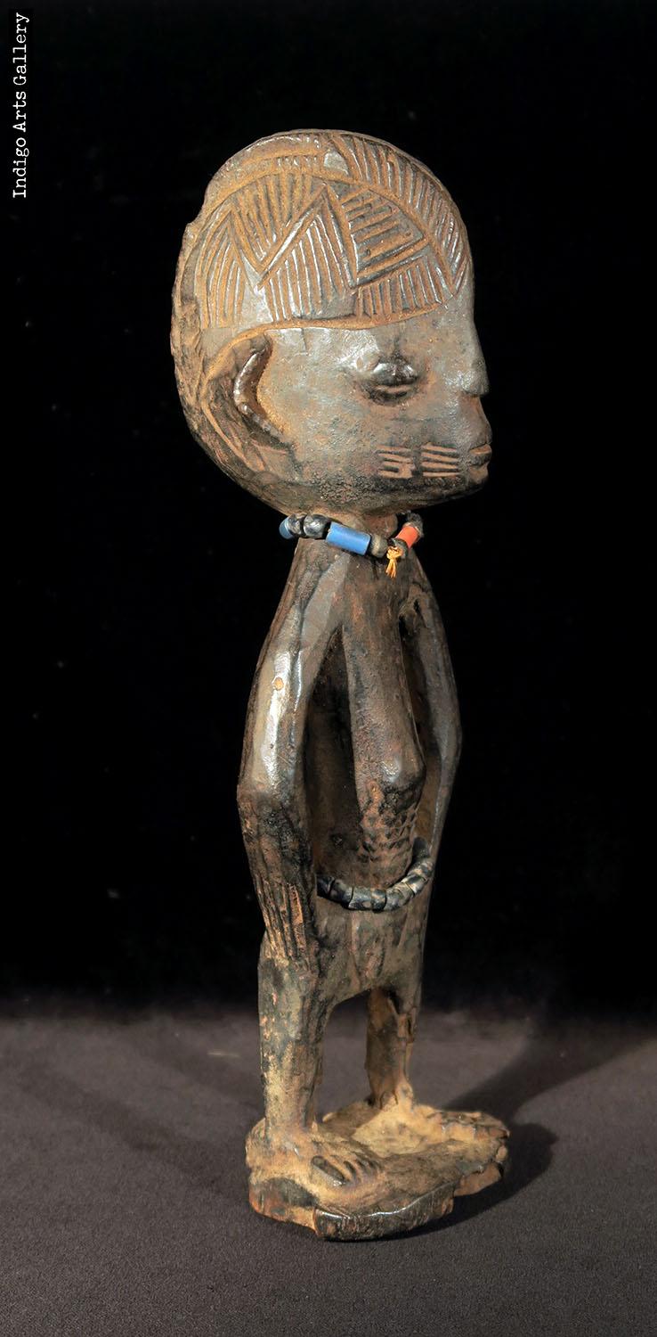 Yoruba figure Ere Ibeji wooden female memory twin, Nigeria, West - Ruby Lane